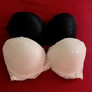 2-Pack Lace Push Up Bras 34C